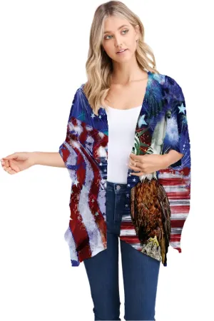 Shawl Wrap Multi Blue Patiotic Sheila c0099 553