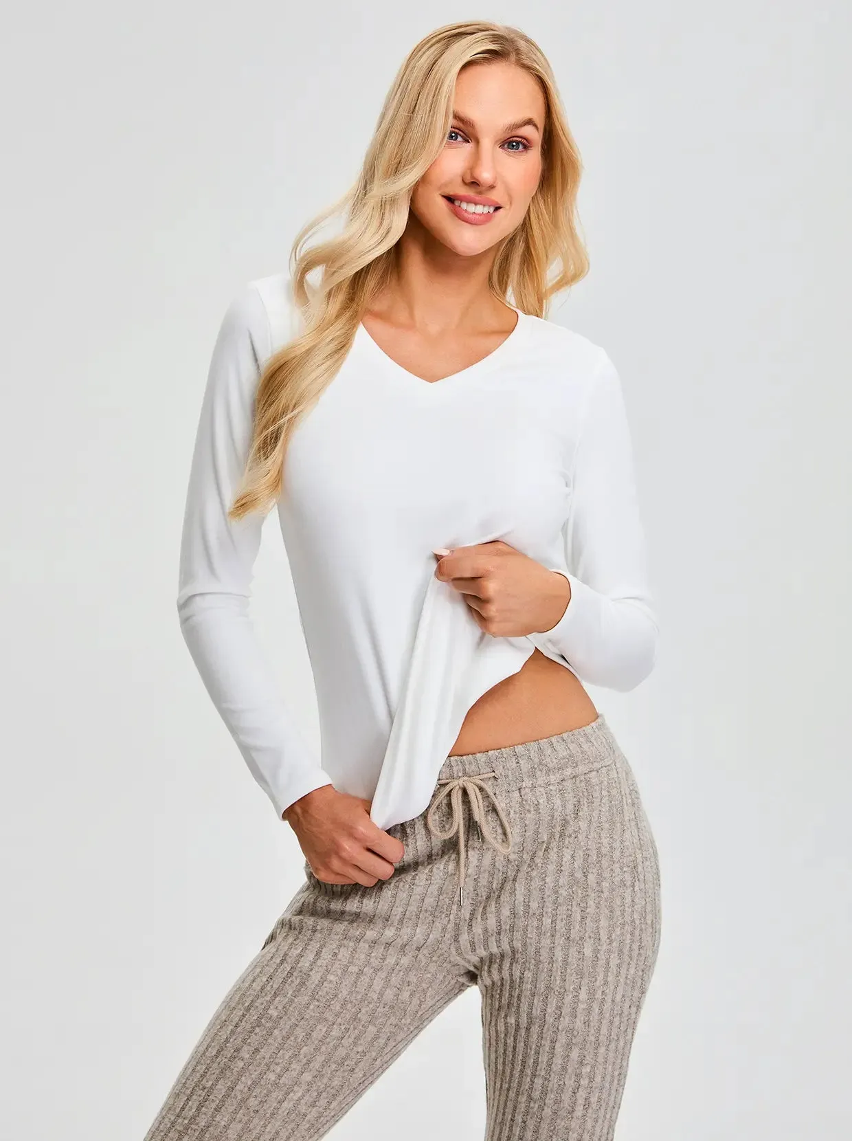 SOcomfi™ V-neck Thermal  long-sleeve Tops for Women
