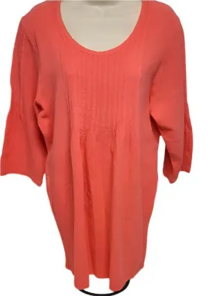 Top Pulover3/4 Sleeve-Red-Womens-457b