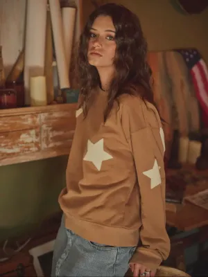 Western Textured Patchwork Sweatshirt